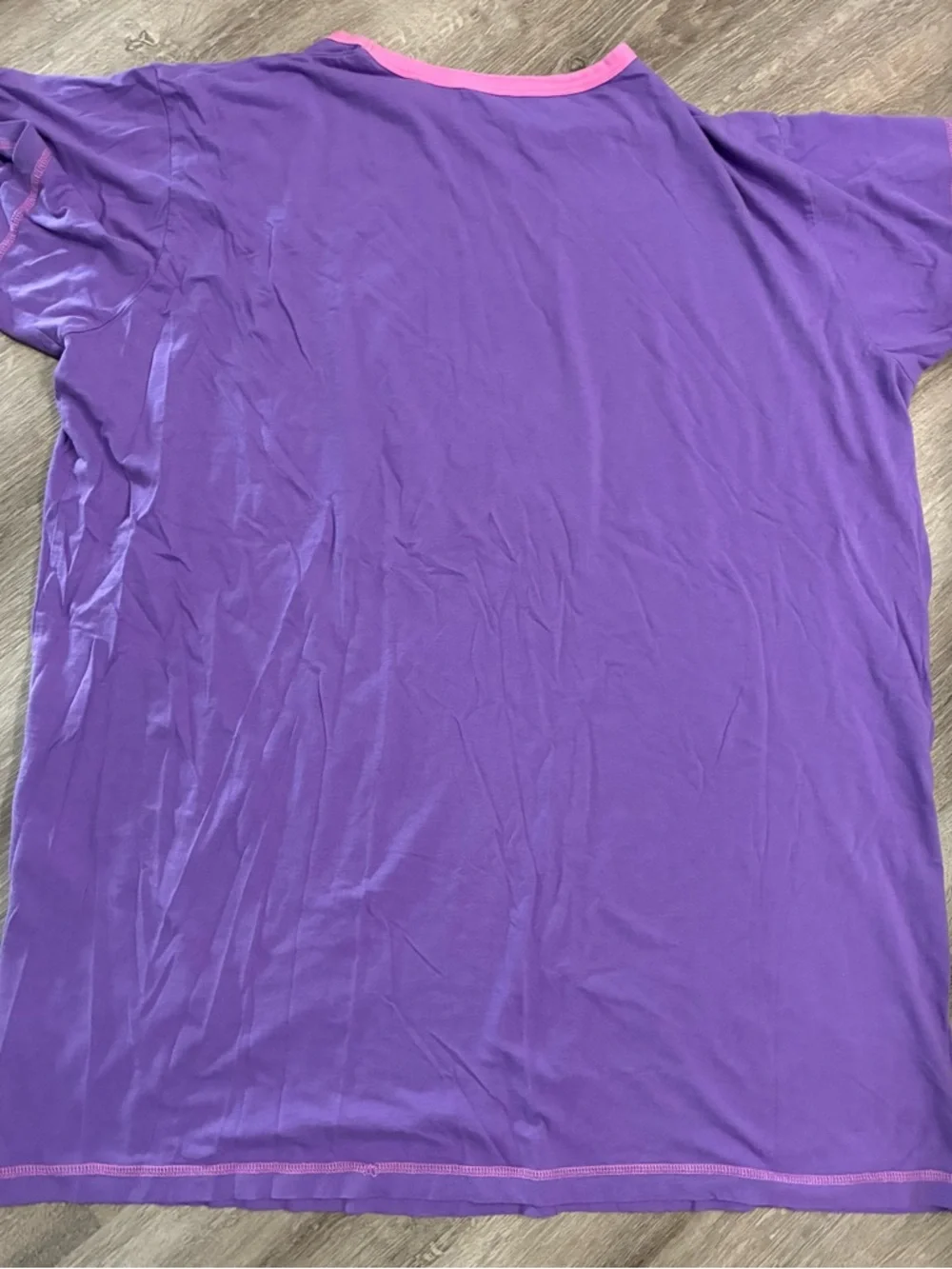 Disney Tinker Bell Purple Sweet Dreams Graphic Plus Size Pajama Top - Picture 7 of 9